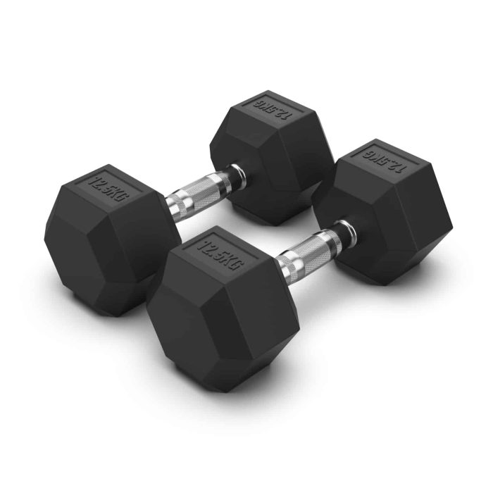 Rubber Hex Dumbbell (Pair)