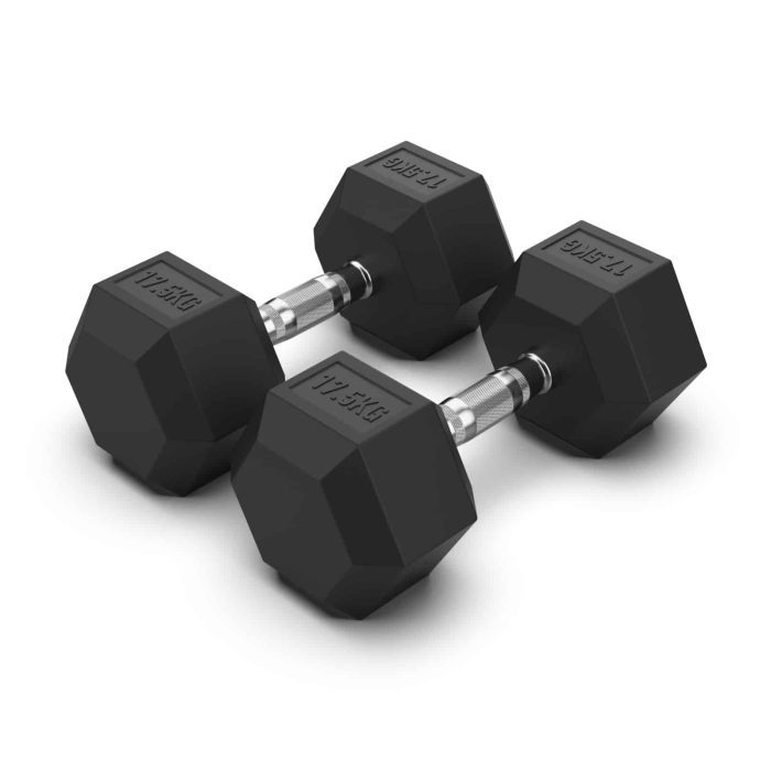 Rubber Hex Dumbbell (Pair)