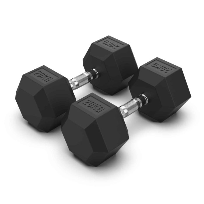 Rubber Hex Dumbbell (Pair)