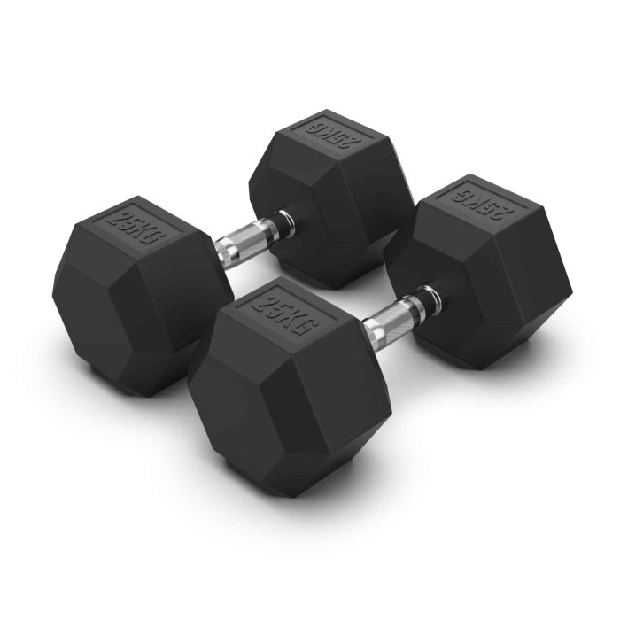 Rubber Hex Dumbbell (Pair)