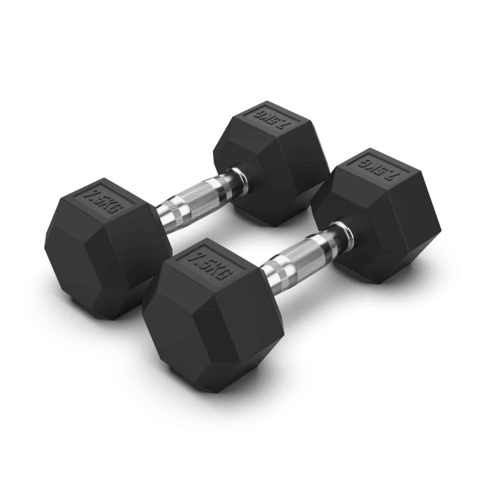 Rubber Hex Dumbbell (Pair)
