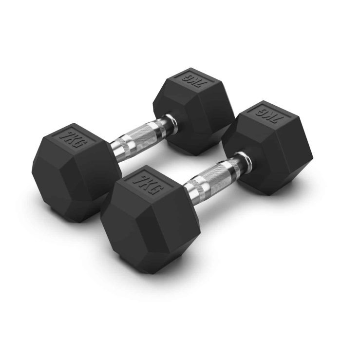 Rubber Hex Dumbbell (Pair)