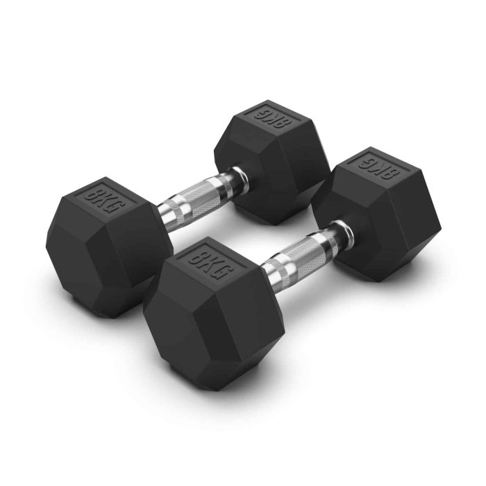 Rubber Hex Dumbbell (Pair)