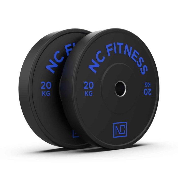 Bumper Plate 2 X 20kg Black Rubber with Colour Print