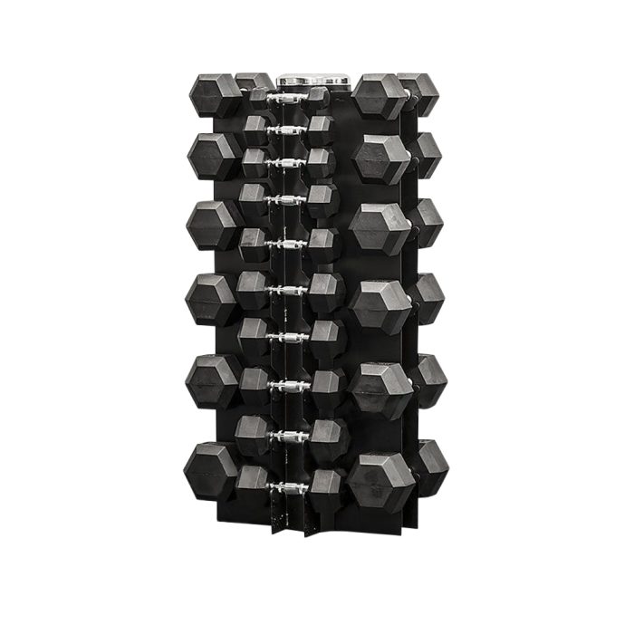 Rubber Hex Dumbbell Rack 1-25kg